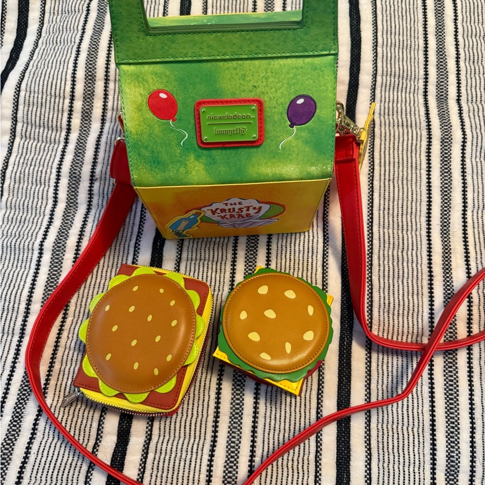 Loungefly Krusty Krab Bag, Krabby Patty wallets